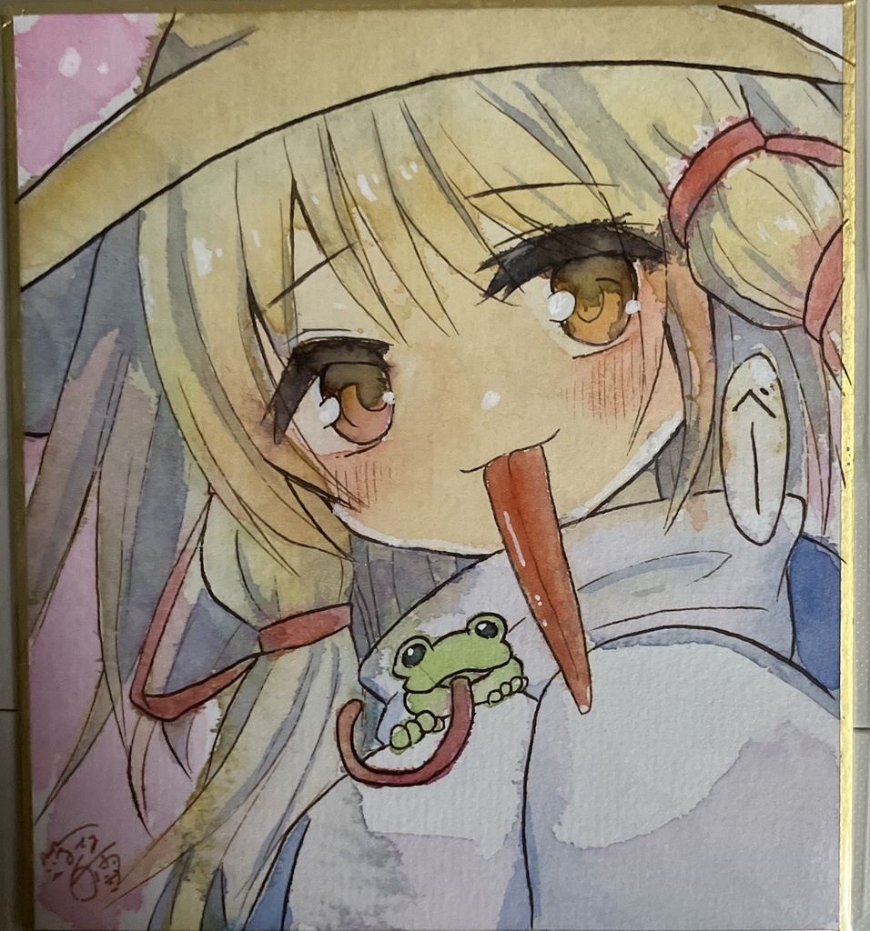 東方project  手書き小色紙 洩矢諏訪子
