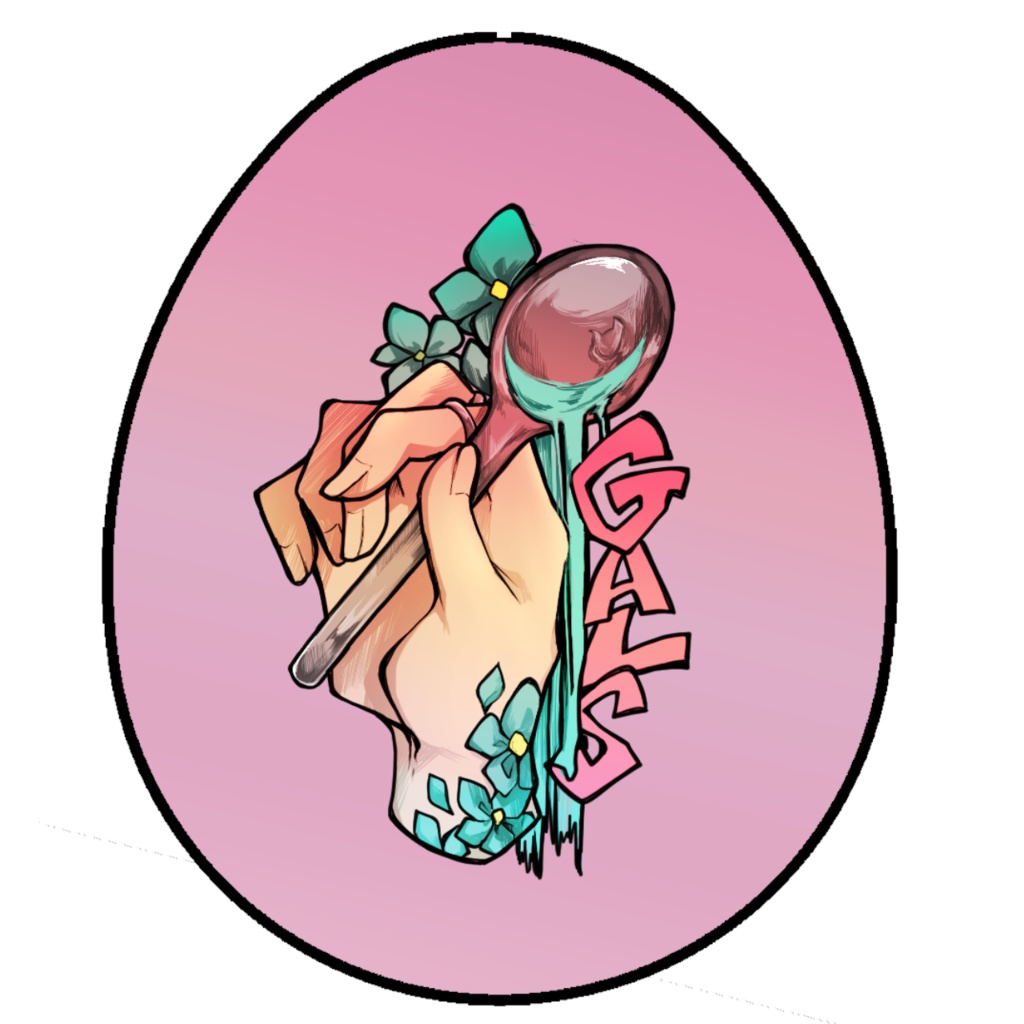 卵形缶バッジ(爽ﾙｻ)