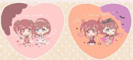 ハート缶バッジ2個セット