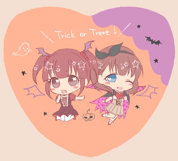 ハート缶バッジ＊ハロウィン