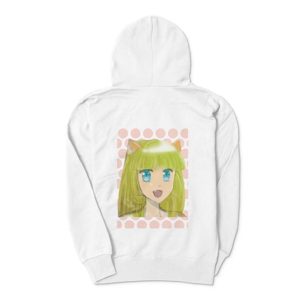 Thank you! ジップパーカー(ホワイト)