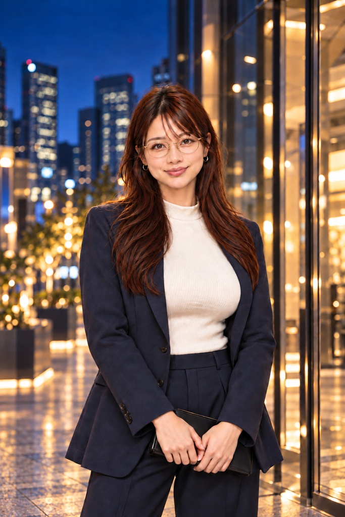 【AI生成作品集】玲奈、灯りをまとう。Vol.01 青から夜へ｜PDF＋JPEG24点