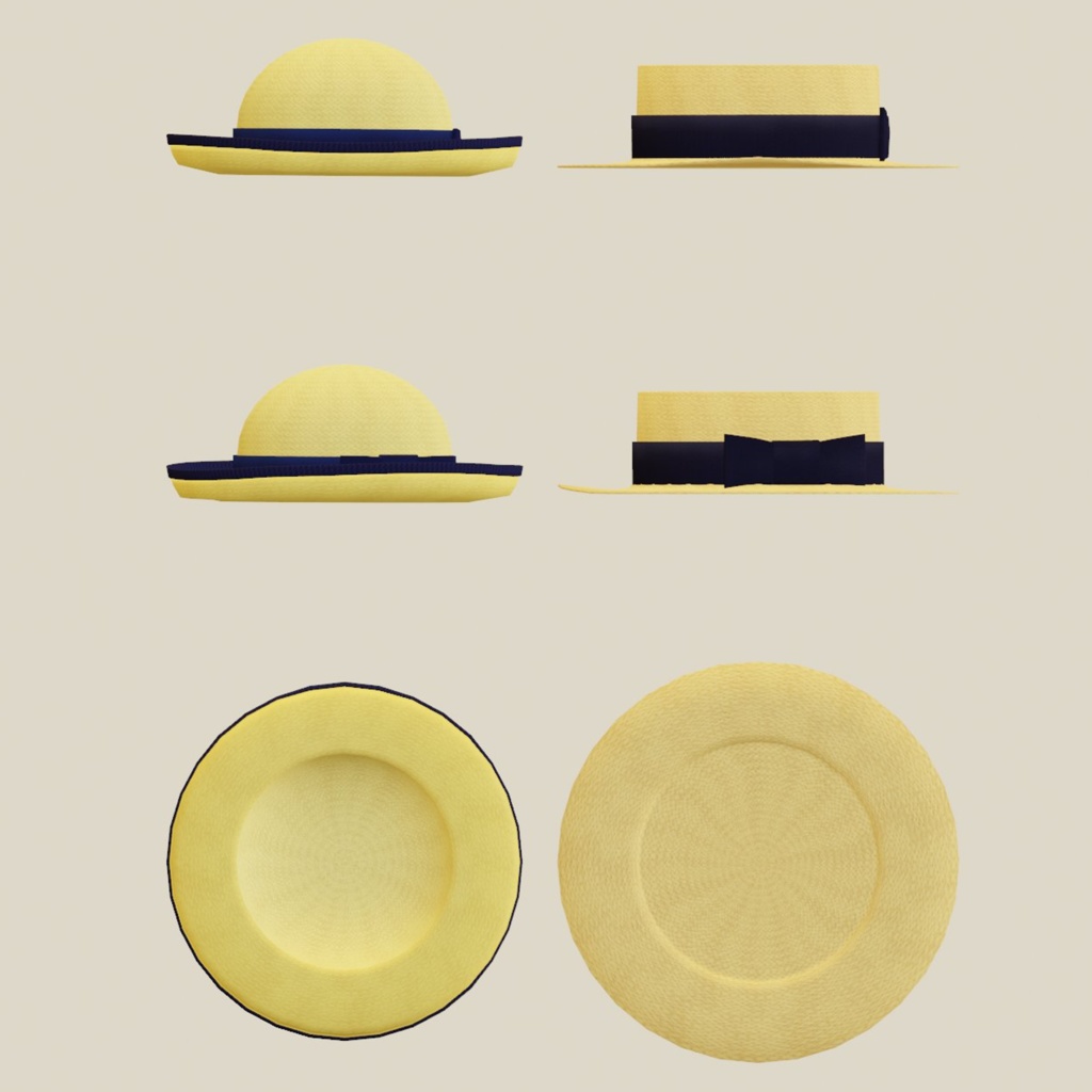 可愛い麦わら帽子とカンカン帽