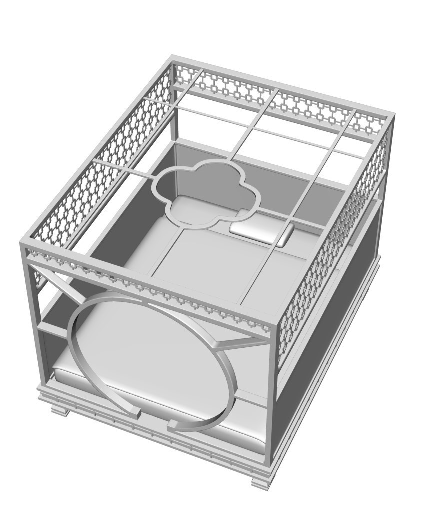 天蓋付きベッド（中華）