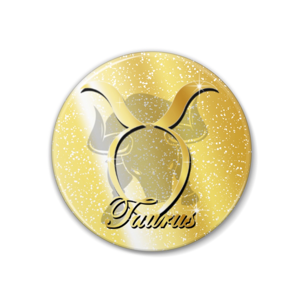 十二星座 -牡牛座 ゴールド2- 38mm缶バッチ