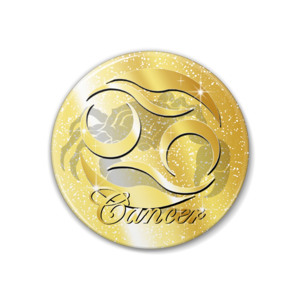 十二星座 -蟹座 ゴールド- 38ｍｍ缶バッチ