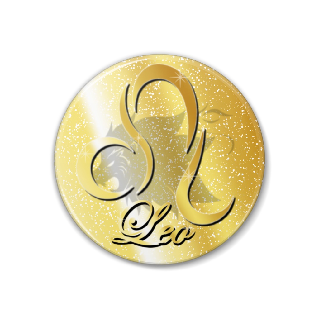 十二星座 -獅子座 ゴールド- 38ｍｍ缶バッチ
