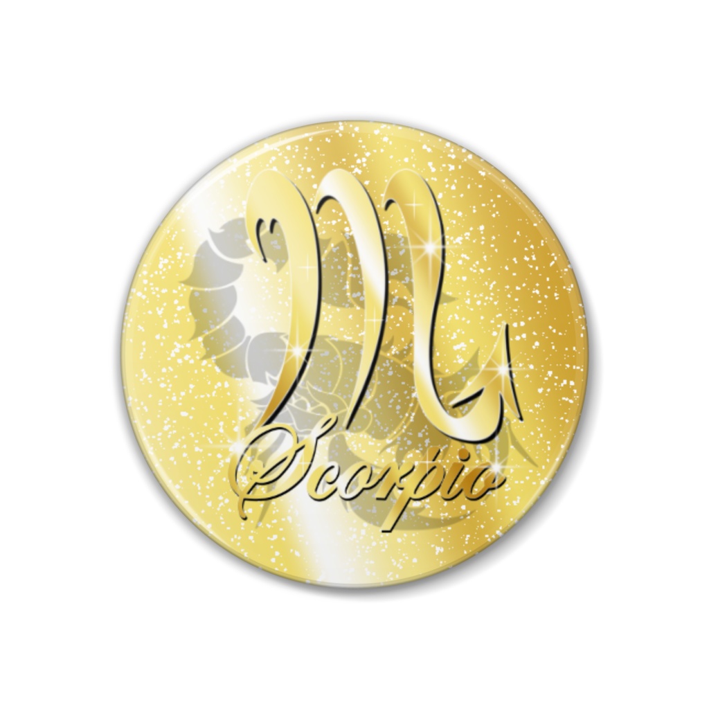 十二星座 -蠍座 ゴールド2- 38mm缶バッチ