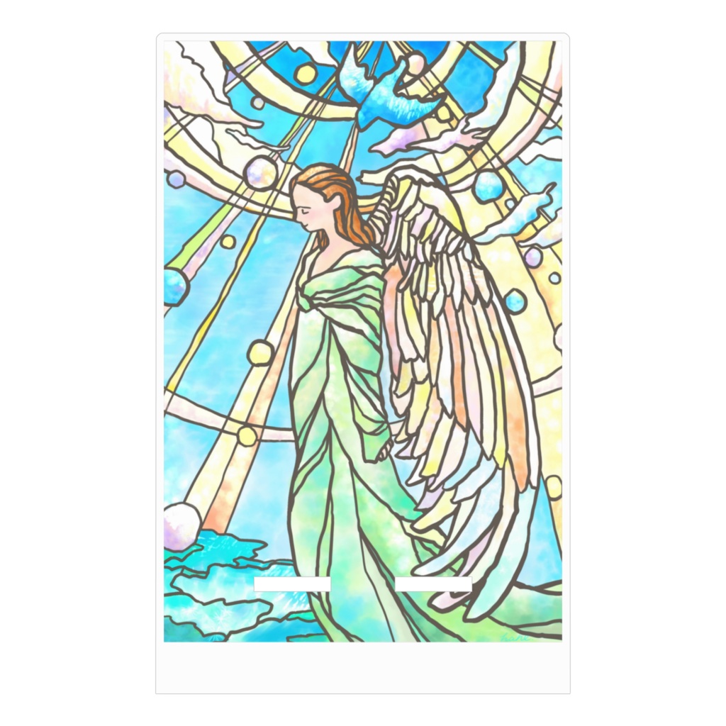 ステンドグラス風天使のスマホスタンド