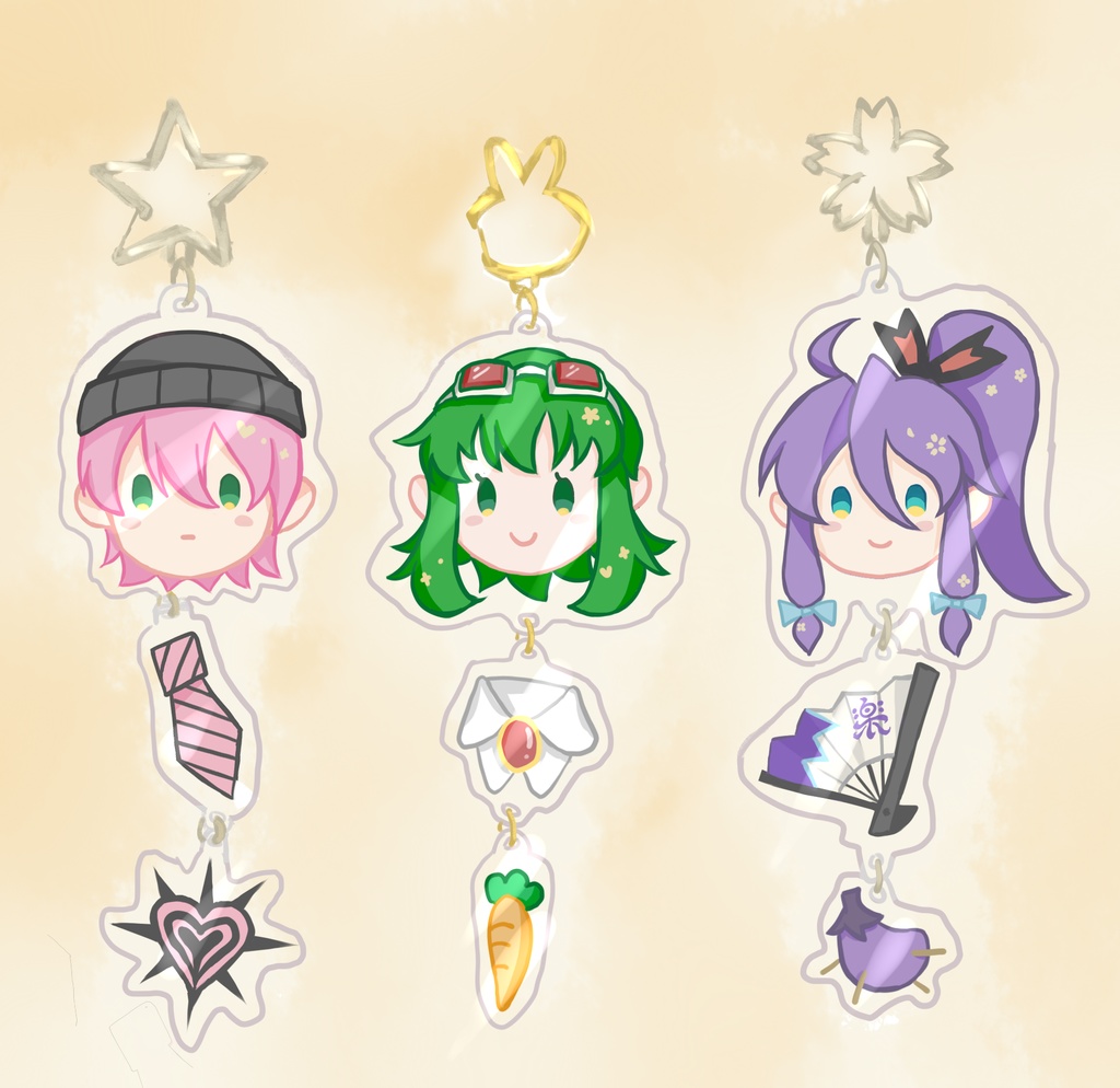 音声合成キャラクター アイコンチャーム/連結アクリルキーホルダー