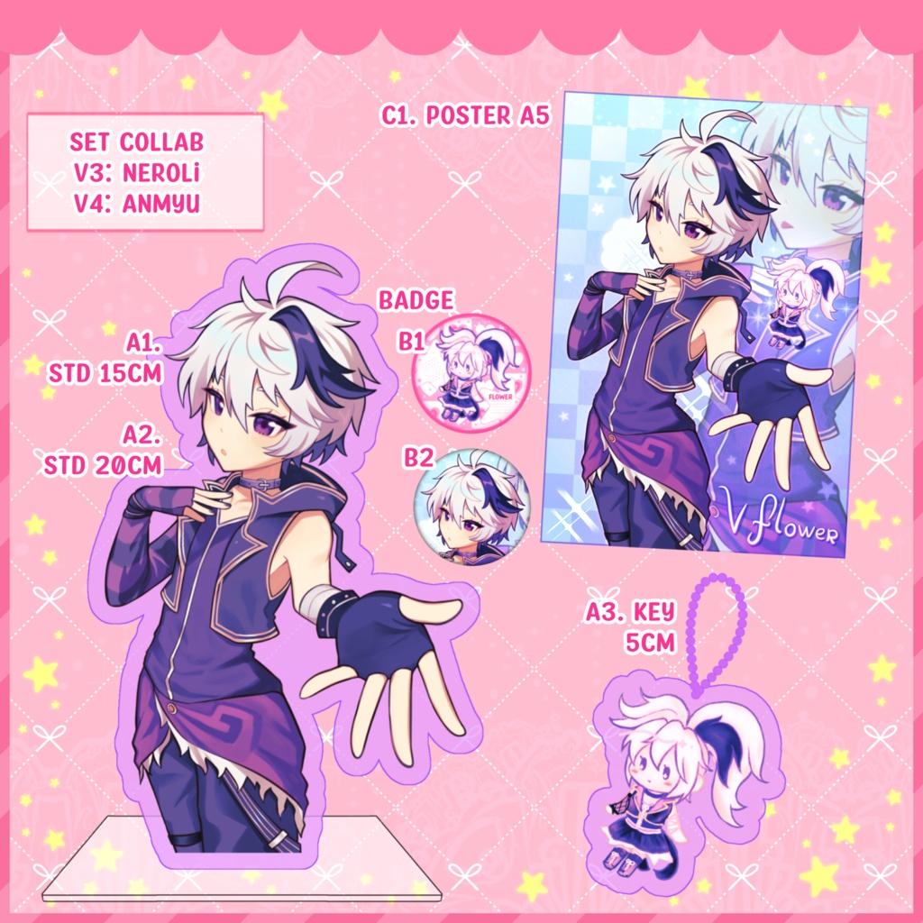 V3 V4 flower グッズコラボ ポストカード アクリルスタンド 缶バッジ アクキー ポスター