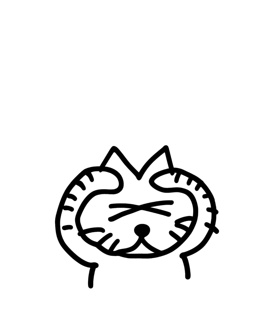 シュール猫ステッカーA(四角背景)|手帳デコ・コラージュ素材・GoodNotes対応