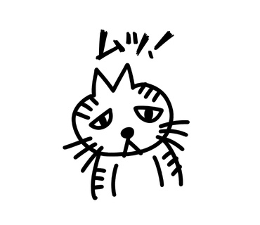 シュール猫ステッカーA(四角背景)|手帳デコ・コラージュ素材・GoodNotes対応