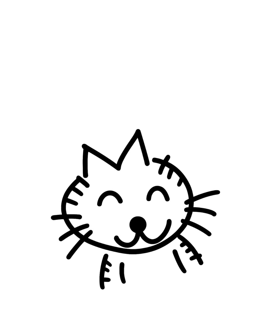 シュール猫ステッカーA(四角背景)|手帳デコ・コラージュ素材・GoodNotes対応