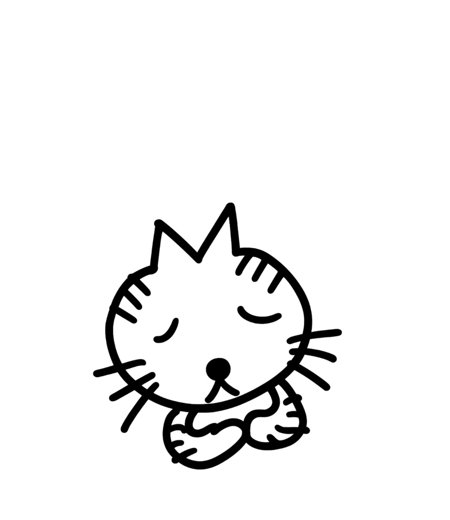 シュール猫ステッカーA(四角背景)|手帳デコ・コラージュ素材・GoodNotes対応