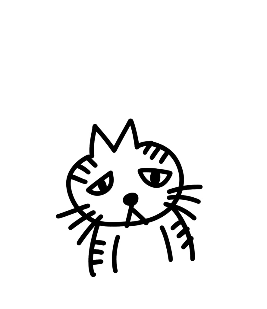 シュール猫ステッカーA(四角背景)|手帳デコ・コラージュ素材・GoodNotes対応