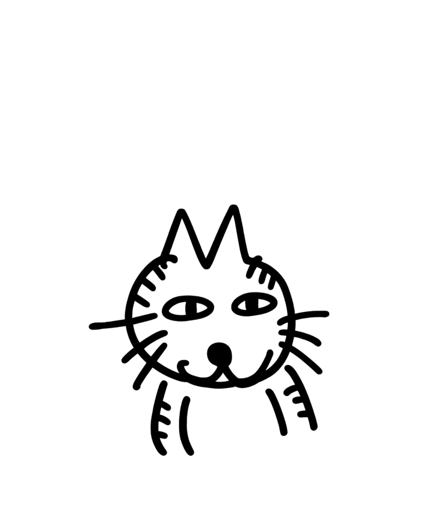 シュール猫ステッカーA(四角背景)|手帳デコ・コラージュ素材・GoodNotes対応