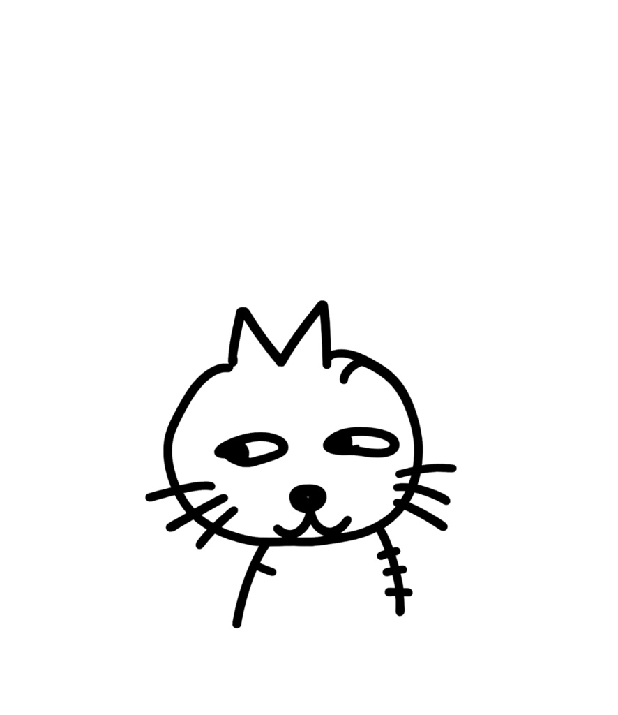シュール猫ステッカーA(四角背景)|手帳デコ・コラージュ素材・GoodNotes対応
