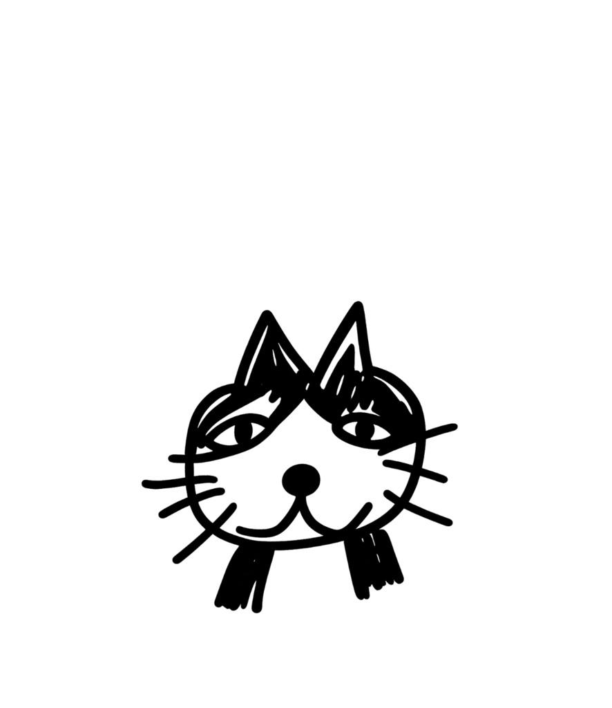 シュール猫ステッカーA(四角背景)|手帳デコ・コラージュ素材・GoodNotes対応