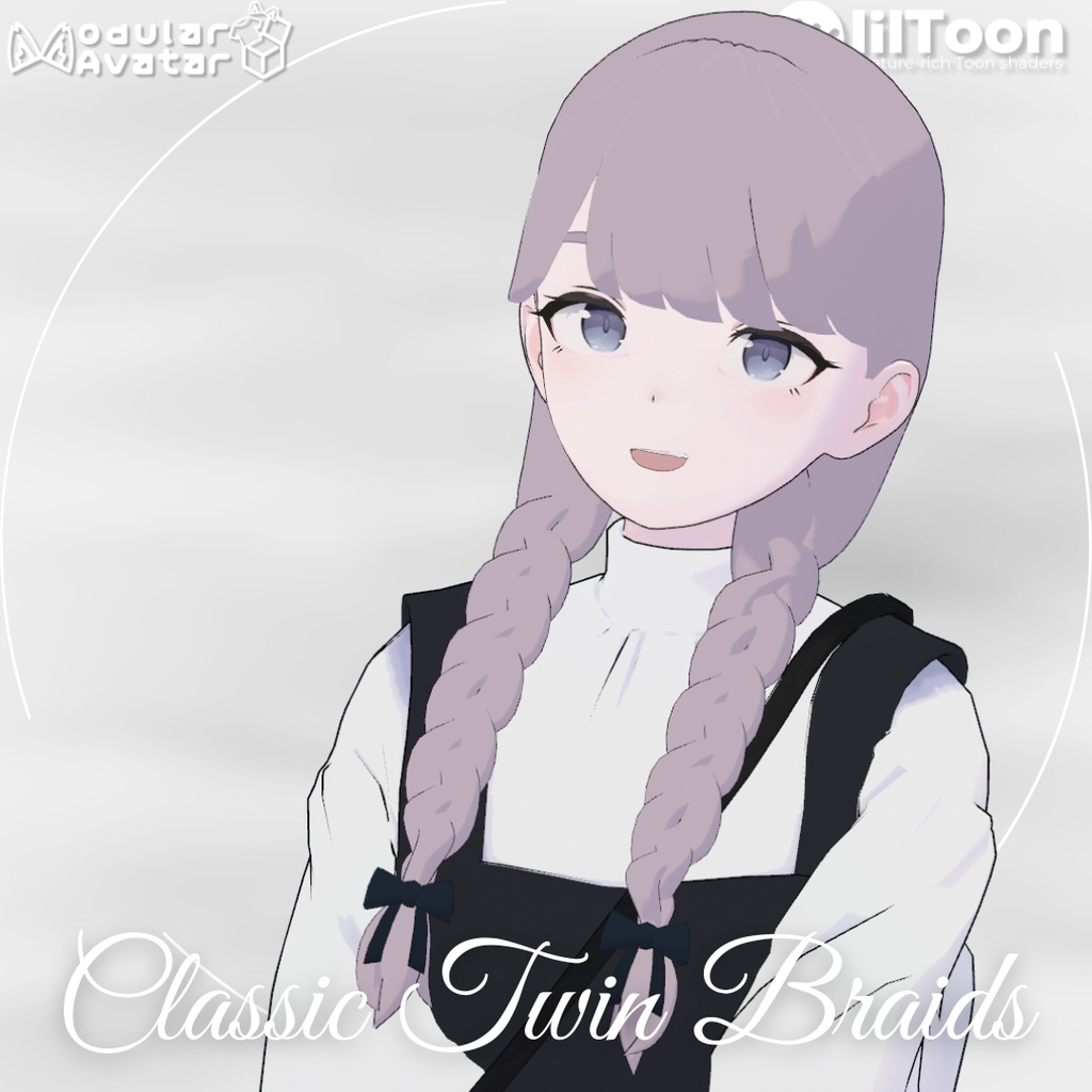 【Lapwing/Grus】Classic Twin Braids【3D hairstyle】