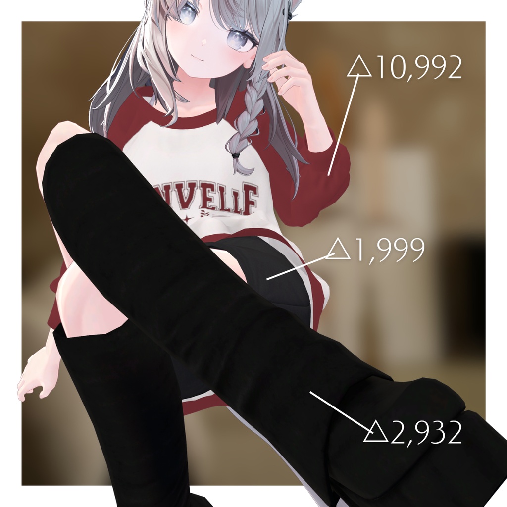 ◯販売開始セール◯【7アバター対応】MELLOW LOOSE FIT【3D衣装】