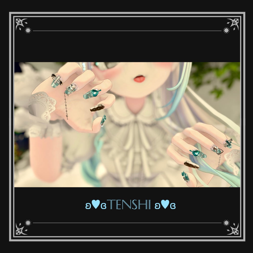 【3Dネイル】RabbitAngelNail(11アバター/MA対応)