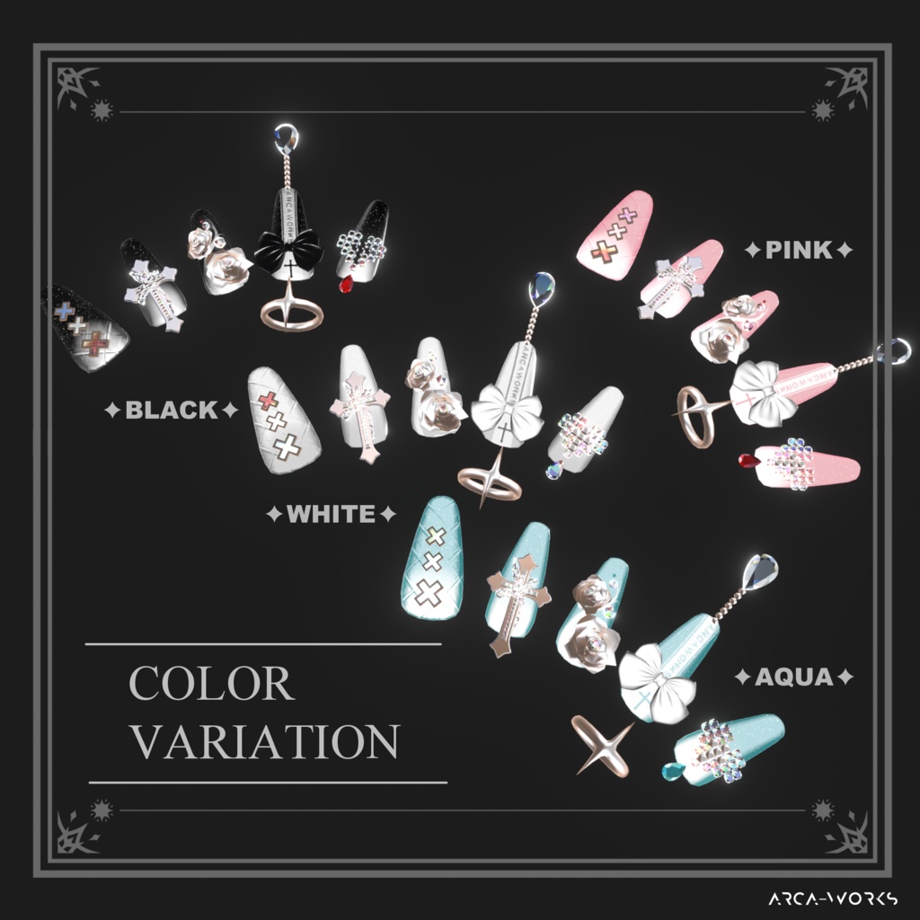 RoseDripNail 3Dネイル(14アバター)