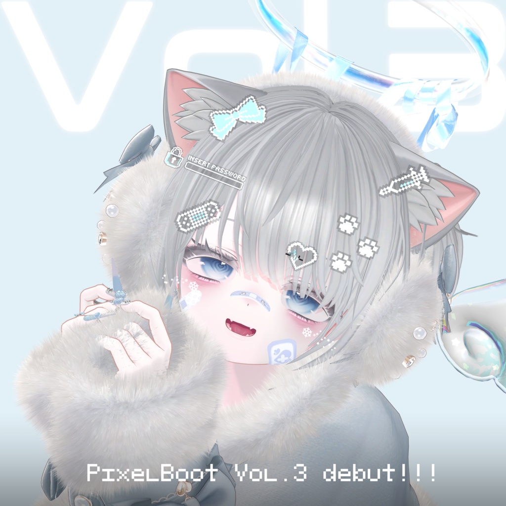 【Vol.3新発売セール】動く! PixelBoot ヘアアクセサリー (+なで警告ギミック)