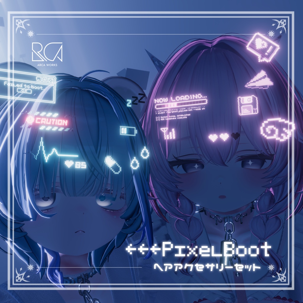 【Vol.2新発売】動く！ PixelBoot ヘアアクセサリー (+なで警告ギミック)
