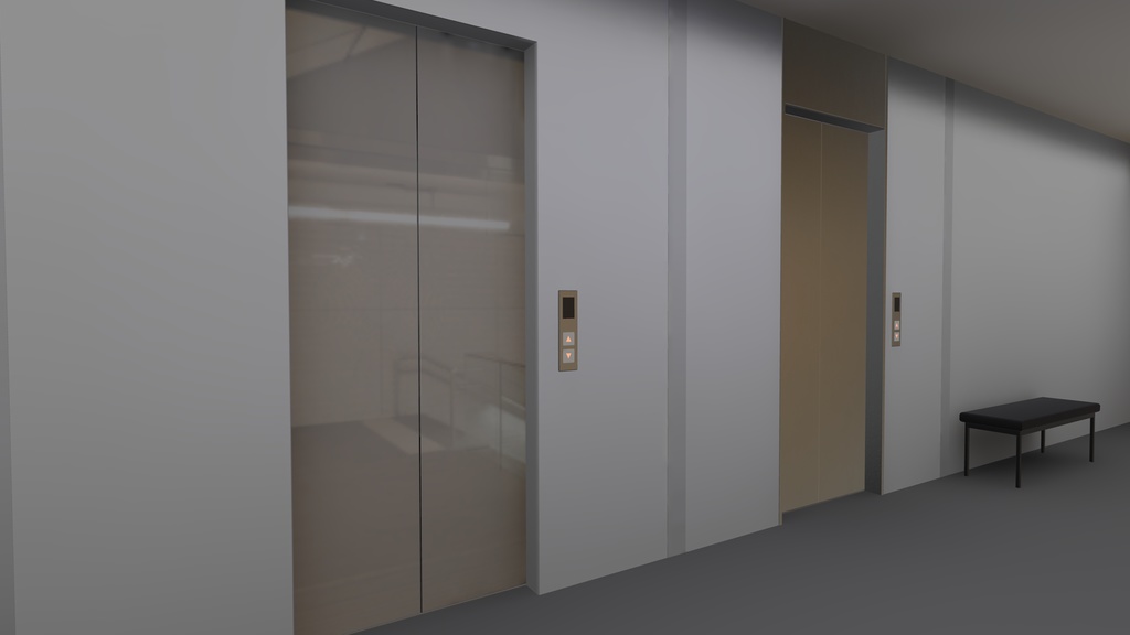 【3Dモデル】ハリボテエレベーター+カゴ