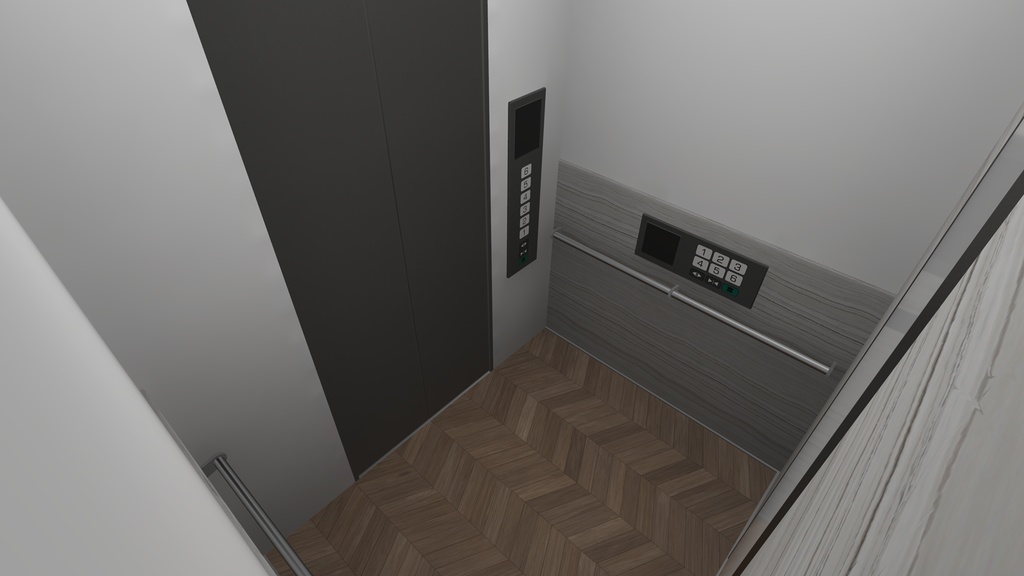 【3Dモデル】ハリボテエレベーター+カゴ