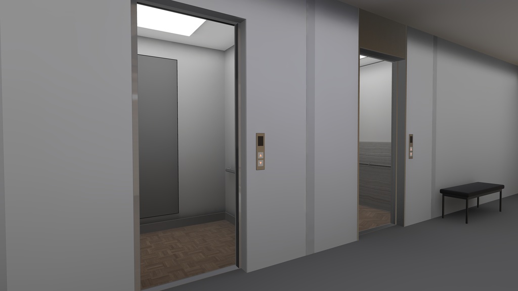 【3Dモデル】ハリボテエレベーター+カゴ