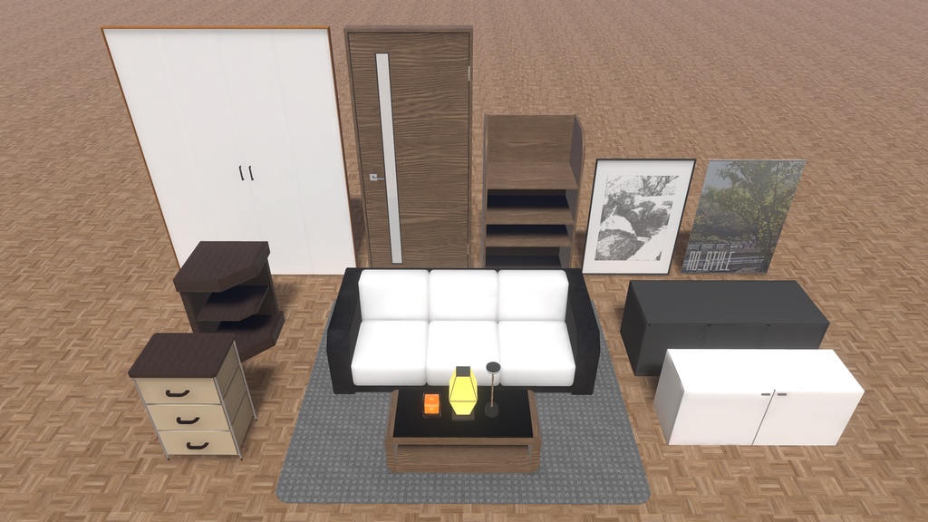 【3Dモデル】家具数点セット