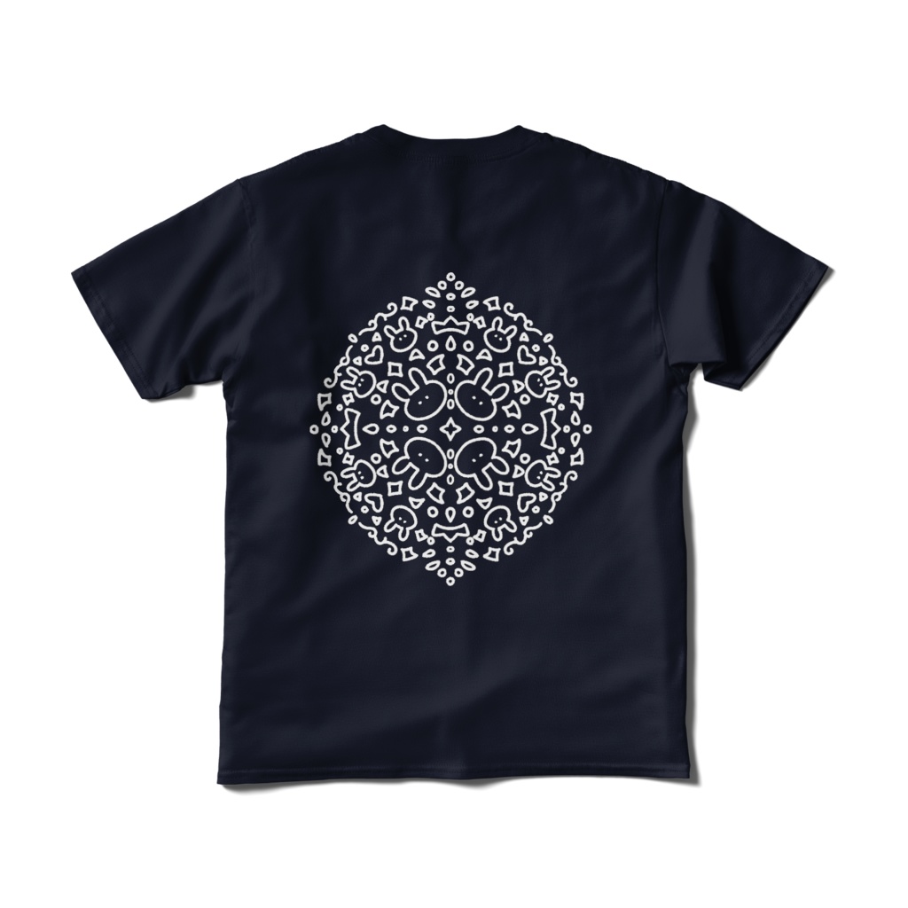 うさぎまんだら紺【背面Tシャツ】