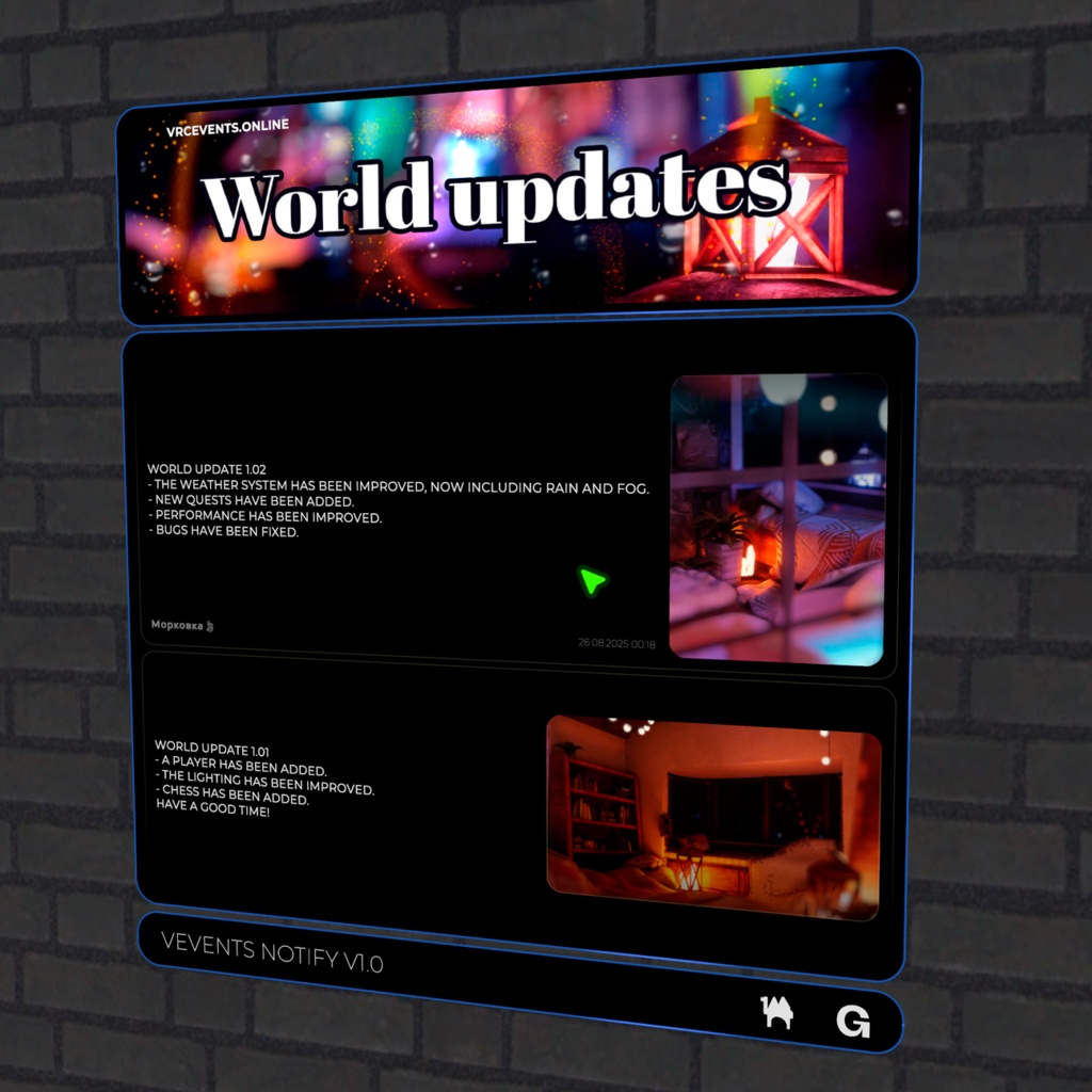 VEVENTS NOTIFY メッセージ放送プレハブ 【 FREE 】