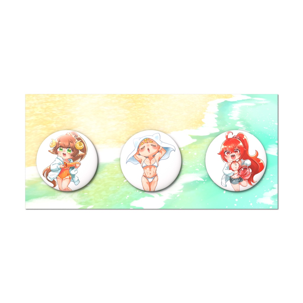 フラフィー❦プリンセ_缶バッジ3点(全2種)