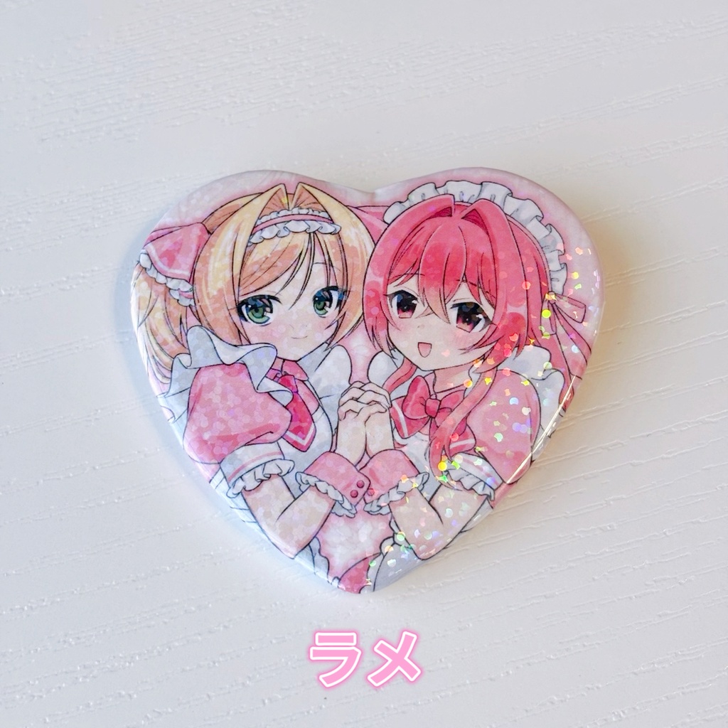 ハート缶バッジ(ホログラム)