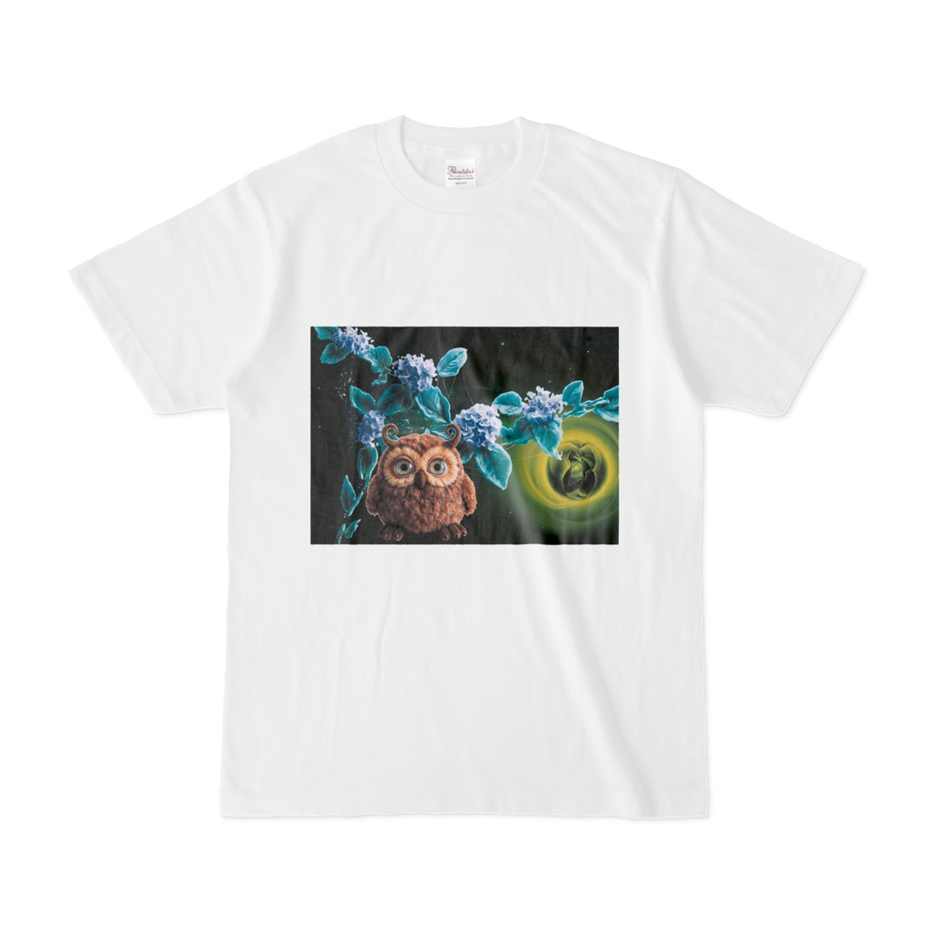 魔除けフクロウと魔法の蕾Tシャツ