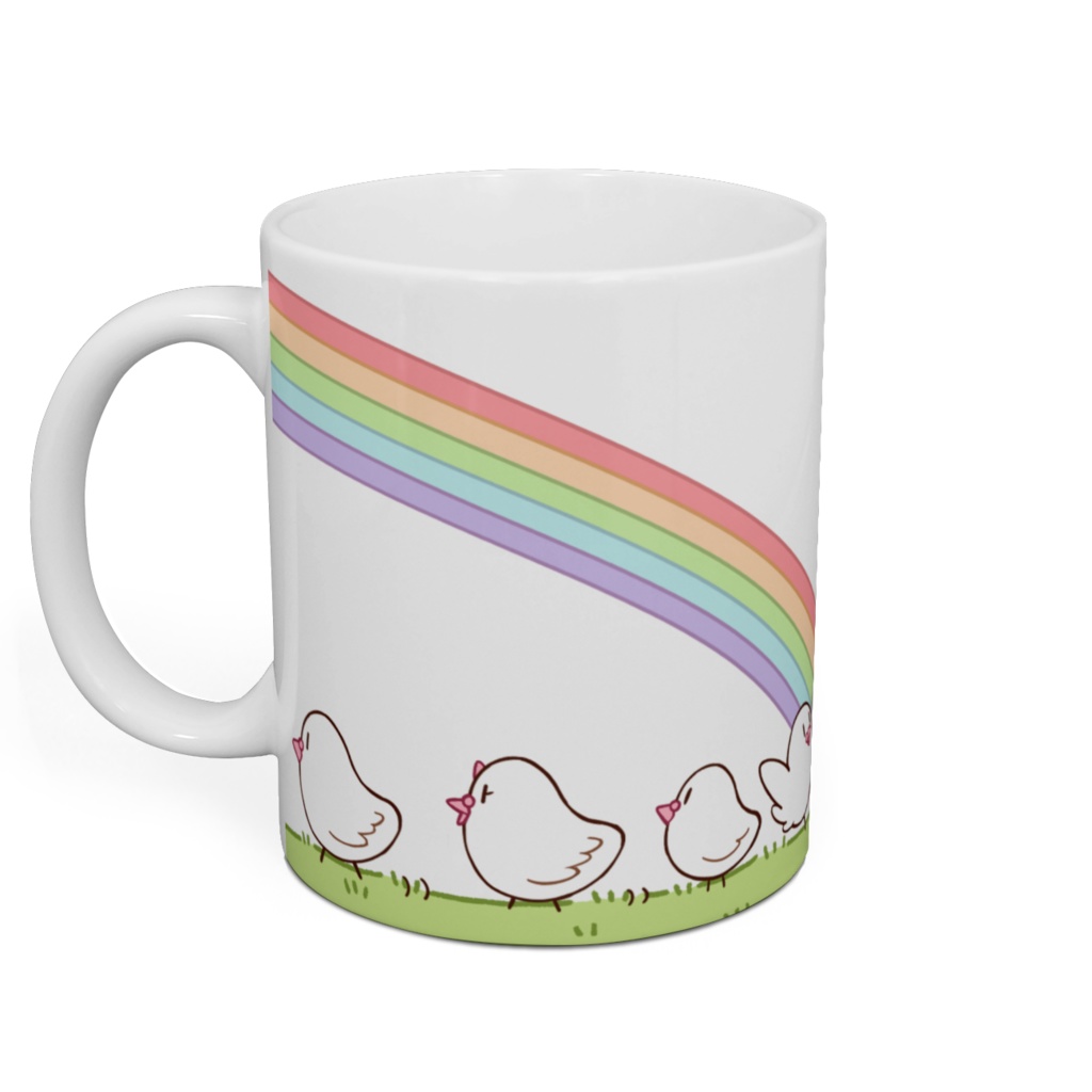 ◇ハトと仲間たちの行進 マグカップ