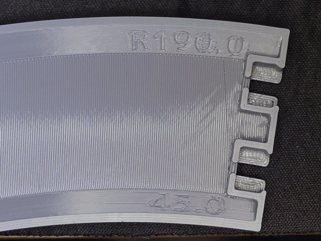 3Dプリント16.5mm道床 ―小半径カーブ―