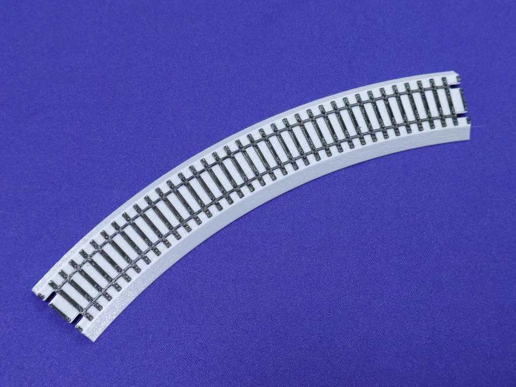3Dプリント16.5mm道床 ―小半径カーブ―