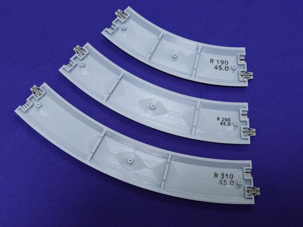 3Dプリント16.5mm道床 ―小半径カーブ―