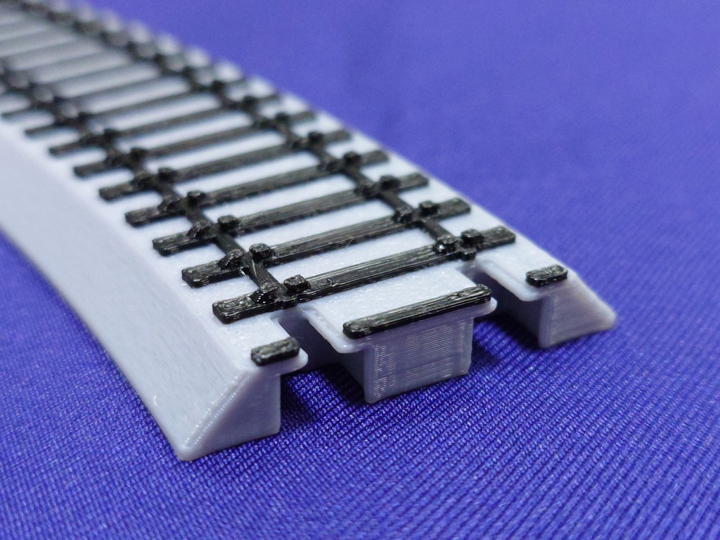 3Dプリント16.5mm道床 ―小半径カーブ―