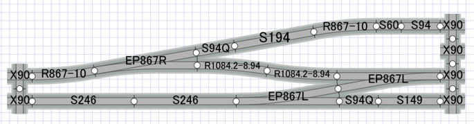 3Dプリント16.5mm道床 ―特殊レールセット―