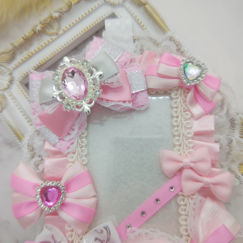 デコケース デコ硬質ケース トレカケース 痛ロゼット B8サイズ ピンク ライトピンク