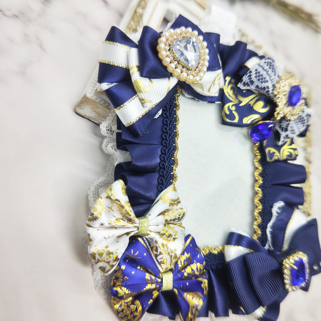 硬質デコケース トレカケース B8サイズ 紺色 ネイビー 痛ロゼット