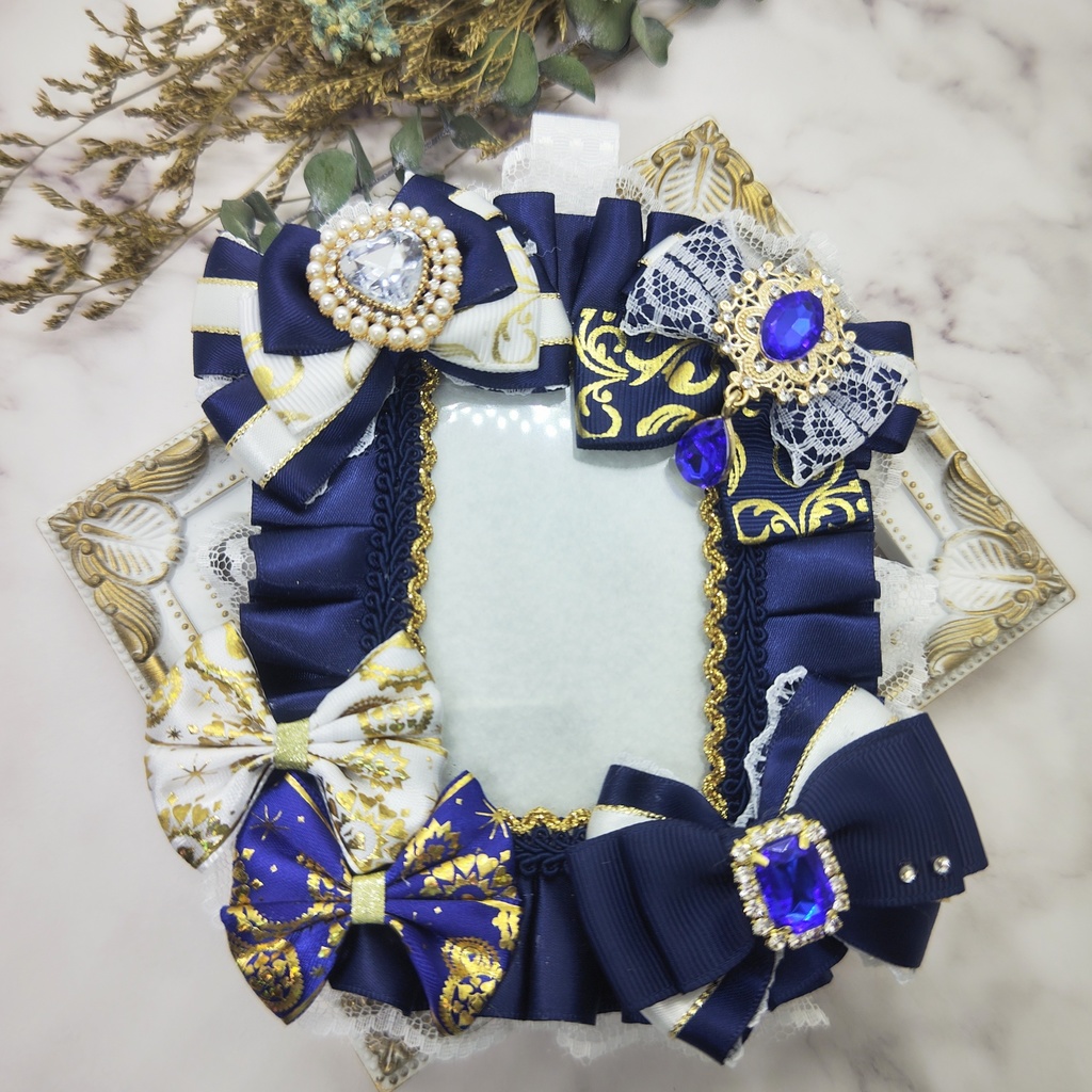 硬質デコケース トレカケース B8サイズ 紺色 ネイビー 痛ロゼット