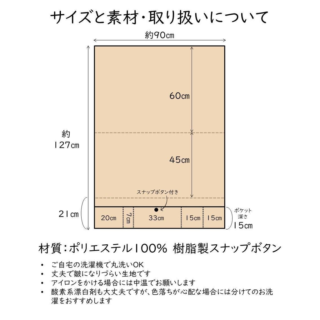つきなみなポケットつき敷き布