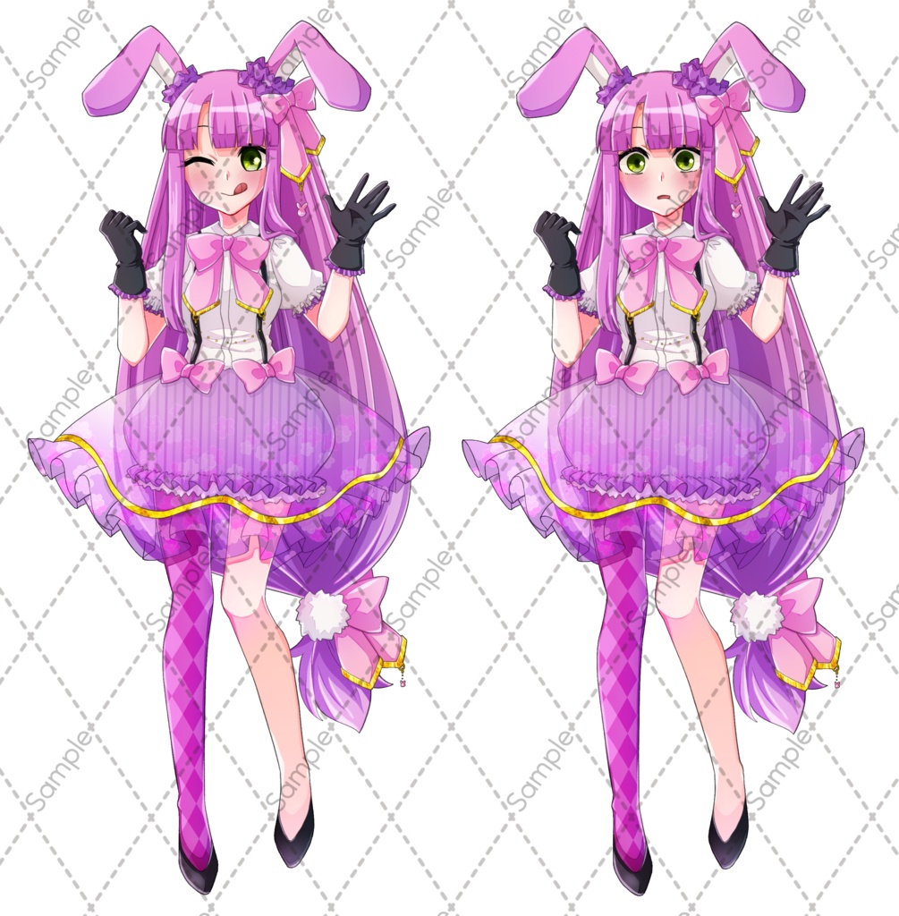 うさ耳少女立ち絵 湖の中 Booth