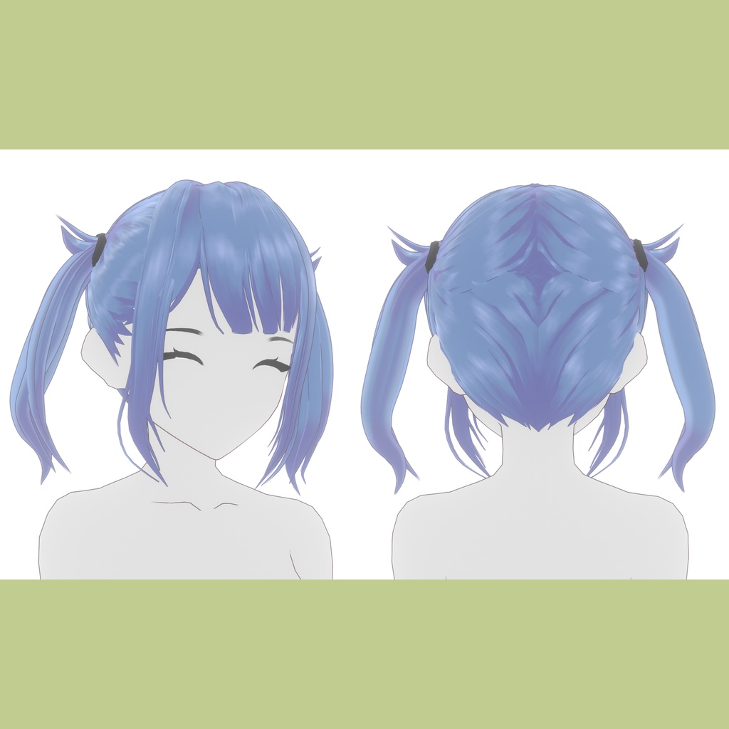 【VRoidヘア セット 】Short Pigtails ショートピグテール